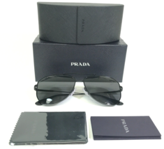 PRADA Sunglasses SPR 63X 1AB-08G Polished Black Aviators with Gray Lenses - £131.62 GBP