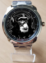 Monkey Face Dj Black Portrait Stylish Funny  Unique Wrist Watch Sporty - £27.97 GBP