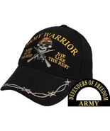 ARMY WARRIOR DEFENDERS OF FREEDOM  USA EMBROIDERED BLACK MILITARY  HAT CAP - £26.71 GBP