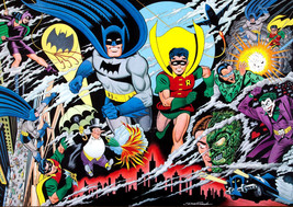 Framed canvas art print giclée 1950s-era Batman and Robin Guardians Gotham City - £31.64 GBP+
