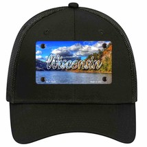 Wisconsin Colorful Lake State Novelty Black Mesh License Plate Hat - £21.68 GBP