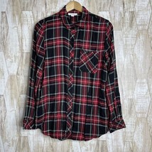 Beach Lunch Lounge Womens Small Shirt Long Sleeve Multicolor Plaid Rayon - $380.59 MXN