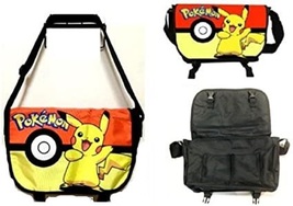 Pokemon Pikachu Pokeball Messenger Bag Laptop bag School Bag 17&quot;  - £18.89 GBP