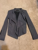 BCBG Maxazria Women&#39;s Black Sparkle Moto Blazer Jacket Size XS asymmetrical - $41.73