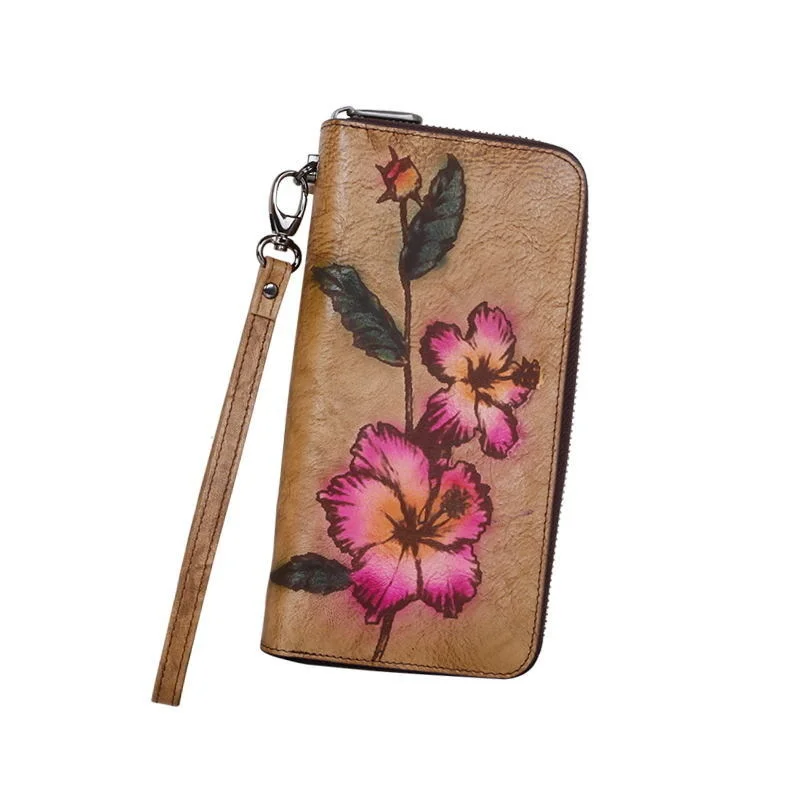 Women&#39;s Wallet Vintage Coin Purse Ladies Cowhide Model Phone Bag Female Fashion  - £36.37 GBP