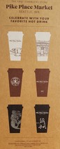 *Starbucks 2020 The First Store Pike Place Reusable 6 Hot Cup Set NEW IN BOX - £29.71 GBP