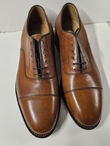 Johnston &amp; Murphy men Melton cap toe dress shoe; Italian calfskin; cogna... - £131.35 GBP