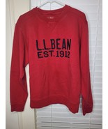 L.L. Bean Mens Red Sweatshirt Embroidered S Cotton Blend Preppy Classic ... - $24.75