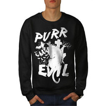 Wellcoda Evil Cat Pure Scary Cat Mens Sweatshirt, Scary Casual Pullover Jumper - £23.62 GBP+