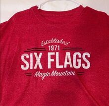 Six Flags Coaster Magic Mountain T Shirt Men's Short Sleeve Red XL - $9.90