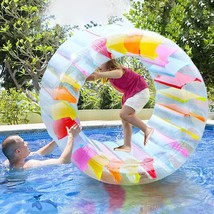 Water Wheel Pool Float, 47&quot; Inflatable Roller Float For Kids, Giant Colorful Poo - £55.47 GBP