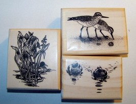 3 Bird Lot Ducks, Sandpipers New mounted rubber stamps Bird rubber stamp - $18.00