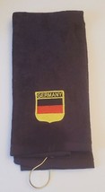 Germany Embroidered Golf Sport Towel 16x26 Black - £12.74 GBP