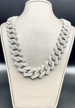 26 Inch Hip Hop Miami  Cuban Link Chain 18K White Gold Plated 16mm - £28.96 GBP