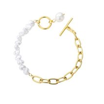 Baroque Irregular Natural Pearl Bracelet for Women Stainless Steel Imita... - $25.00