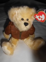 Ty beanie babies Attic Treasures Baron Bear Leather Jacket Mwmt Jointed ... - £6.61 GBP