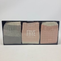 Frye Supersoft Boot Socks 3 Pair Womens Sz 4-10 Pink Grey Ribbed Micro-P... - $19.79