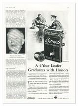 Print Ad Briggs Tobacco 4-Year Loafer Vintage 1938 3/4-Page Advertisement - £7.60 GBP