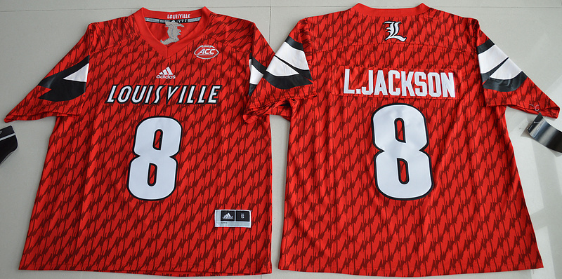 Men Louisville Cardinals 8 Lamar Johnson Red College Football Jersey - $38.99