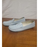 TOD&#39;S Light Blue Leather Loafer Driving Shoes Rubber Bottoms Size 39/ 8.5 - $58.95