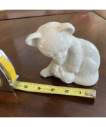 Vtg White Ceramic Cat Playing w Mouse Made in Brazil 4&quot; high Non-painted... - £15.62 GBP