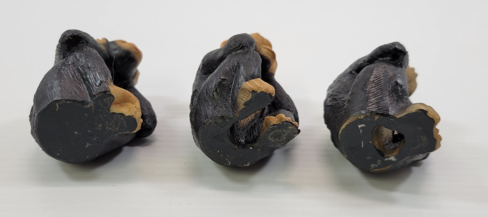 *B41) 3 Wise Monkeys Painted Resin Figurines Set Hear See Speak No Evil Item image 13
