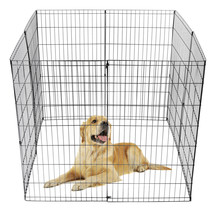 42&quot; Dog Playpen Crate 8 Panel Fence Pet Play Pen Exercise Puppy Kennel Cage Yard - £59.84 GBP
