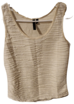 Allie &amp; Rob Sleeveless Ribbed Texture Cream Tank Top - Size M - £10.27 GBP