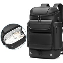 Waterproof Men Backpack Solid 50l Travel Camping Laptop Rucksack With Shoe Bag - £56.57 GBP