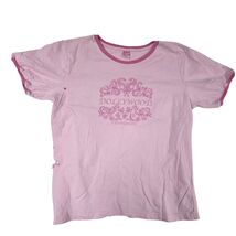 VTG 90s Dollywood Pink Ringer T-Shirt Tennessee Souvenir Grunge Soft Tee L - $32.62