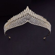 Silver Rhinestone Crystal Tiara | Princess Queen Tiara | Gold Wedding Ti... - £57.54 GBP