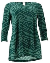 NWT Iman 597685 Womens Size XS Green Animal  Print Tunic - $19.79