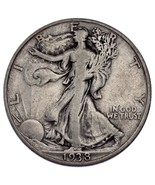 1938-D 50C Liberty Walk Half Dollar Fine Condition, Natural Color Beauti... - €76,55 EUR
