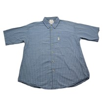 Columbia Shirt Mens M Blue Plaid Fishing Outdoor Short Sleeve Button Up  - £14.88 GBP