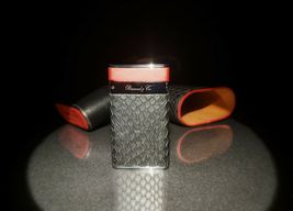 Brizard and Co Black  Python Pattern and Red Leather cigar case and lighter image 9