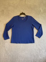 By Chicos Womens Top Long Sleeve Royal Blue Size 3 XL - £11.69 GBP