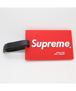 SUPREME Red School Luggage Travel Bag Silicone Tag ID Name Card Holder  - £15.22 GBP