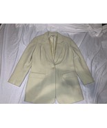 Women 100% Wool Poly Lined Nordstrom Pale Yellow Single Button Blazer Ja... - £31.85 GBP
