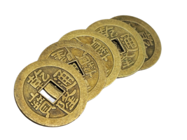 Feng Shui Lucky Money Coins Emperor Fortune Wealth 24mm Chinese Dynasty X 5 - £2.58 GBP