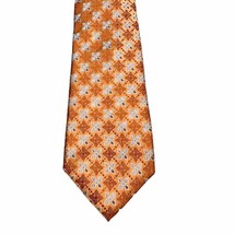 VTG RETRO Countess Mara Hand Made Silk Neck Tie Orange/blue Silver Crown Logo - £33.77 GBP