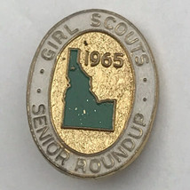 Girl Scouts Senior Roundup 1965 Pin Idaho Metal Vintage Enamel - £9.40 GBP