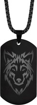 HAQUIL Wolf Necklace, Viking Tribal Wolf Head Pendant, Wolf Jewelry Gift for Men - £17.47 GBP
