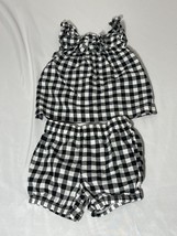 Carter&#39;s baby girl black and white shorts and tank top-sz 9 months - £8.17 GBP