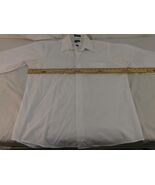 Adult Men&#39;s Arrow White Button Front Dress Shirt Poplin Polyester Cotton... - $11.46