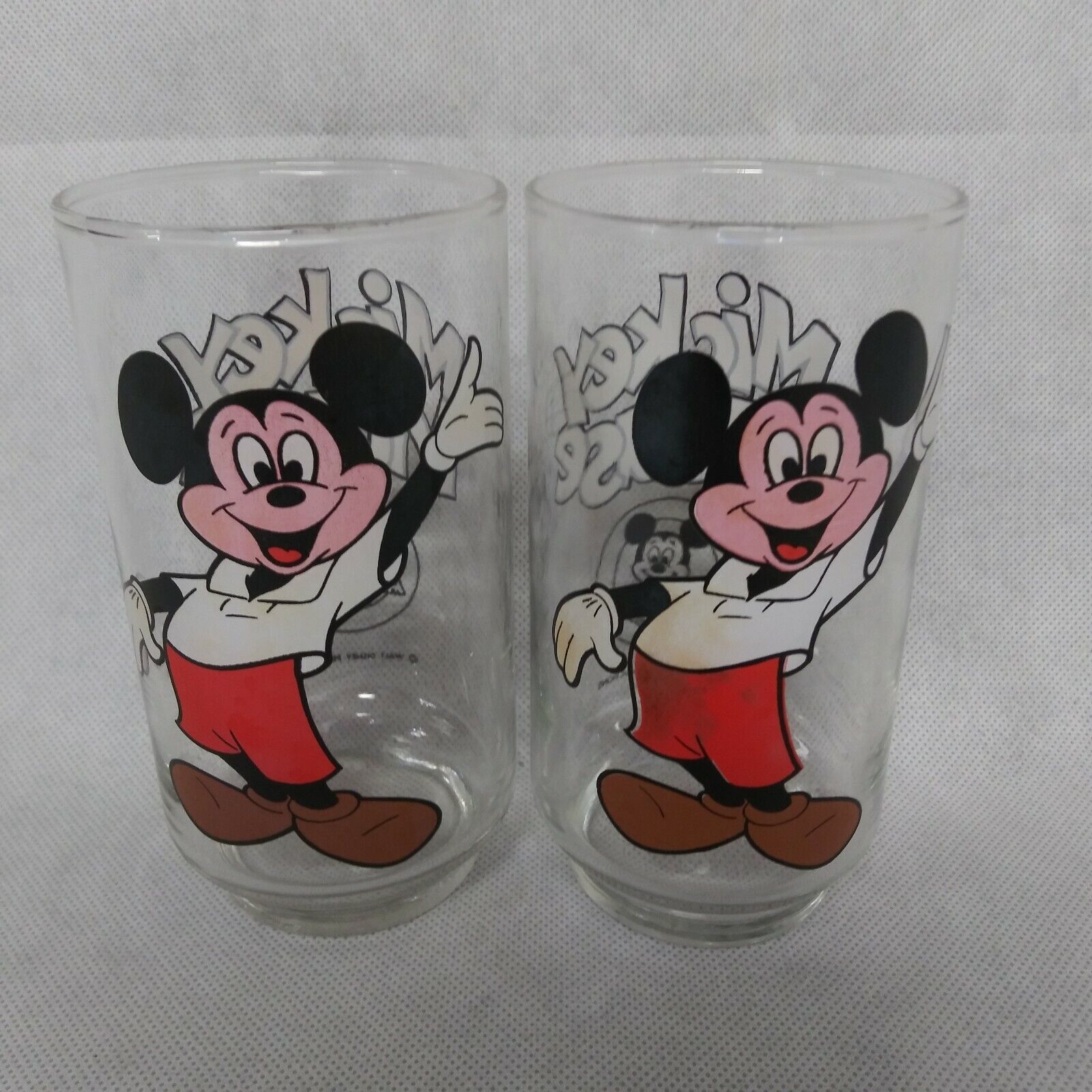 Primary image for Mickey Mouse Club Glasses 2 Walt Disney Productions 12 Ounces
