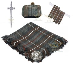 Scottish Mackenzie Weathered Tartan Kilt FLY PLAID Brooch Flashes pin - Tam Hat - £30.84 GBP