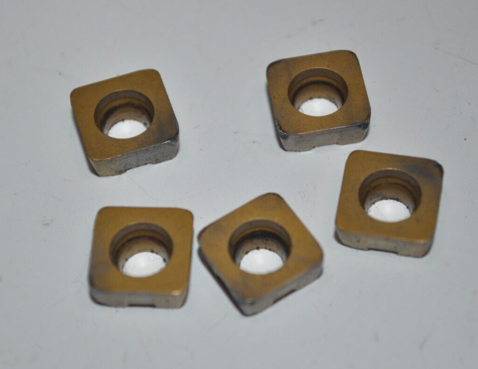 Lot of 5 Used SANDVIK, R210-09 04 12M-MM 2040 &amp; 4020 CARBIDE INSERTS - $19.79