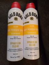 2 Gold Bond Clear Invisible Body Powder Spray, 7oz Talc Free (F6) - £20.40 GBP