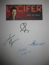 Lucifer Signed TV Script Screenplay x4 Autographs Tom Ellis Lauren German Lesley - $16.99