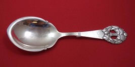Danish Sterling Silver Berry Spoon Marked &quot;Haandsmedet&quot; Hammered 9 1/2&quot; c. 1933 - £205.62 GBP
